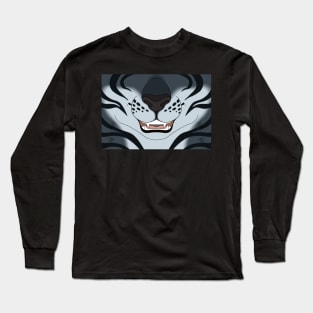 Dark and Silver Tiger Face Long Sleeve T-Shirt